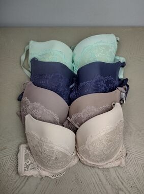 Sofra 38B Lace-Trim Push Up Bra Bundle of 4